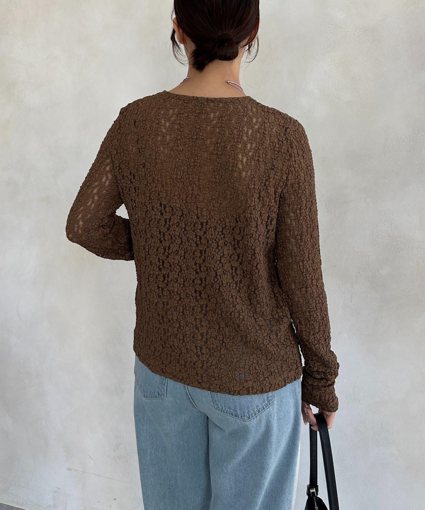 前扣蕾絲套頭衫