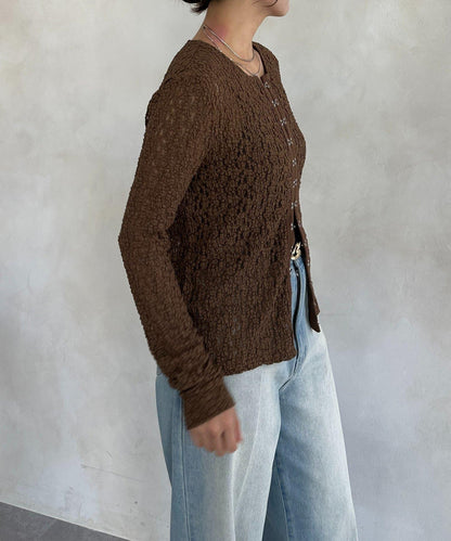 前扣蕾絲套頭衫