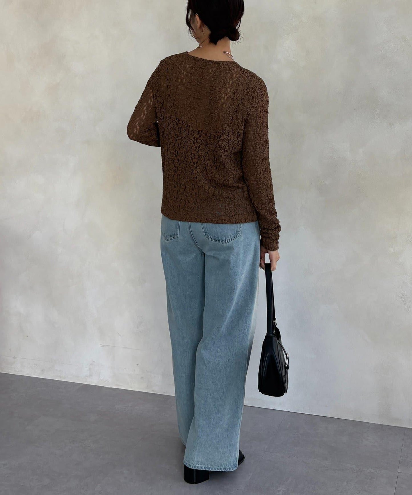 前扣蕾絲套頭衫