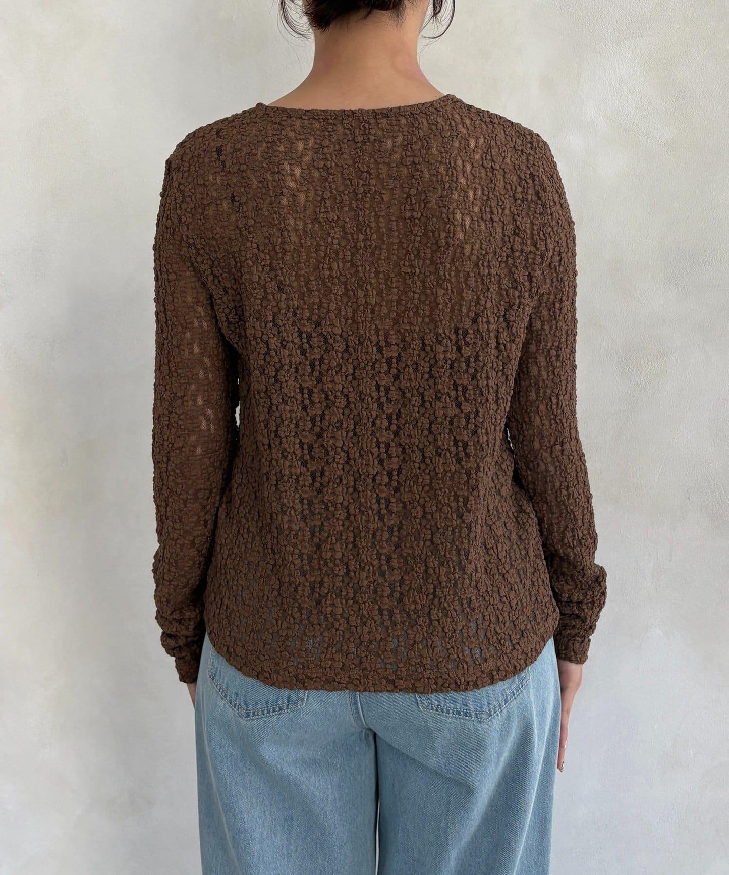 前扣蕾絲套頭衫