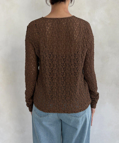 前扣蕾絲套頭衫