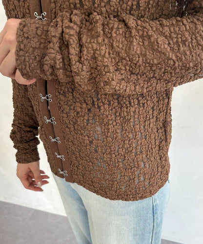 前扣蕾絲套頭衫