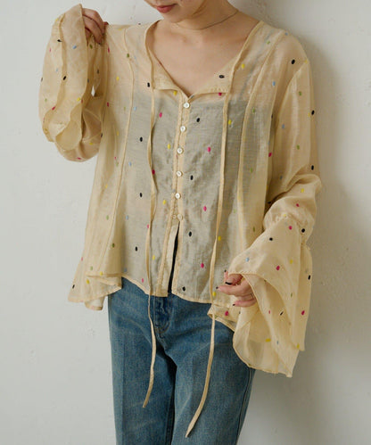 多色波點襯衫