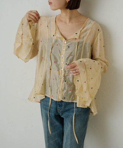 多色波點襯衫