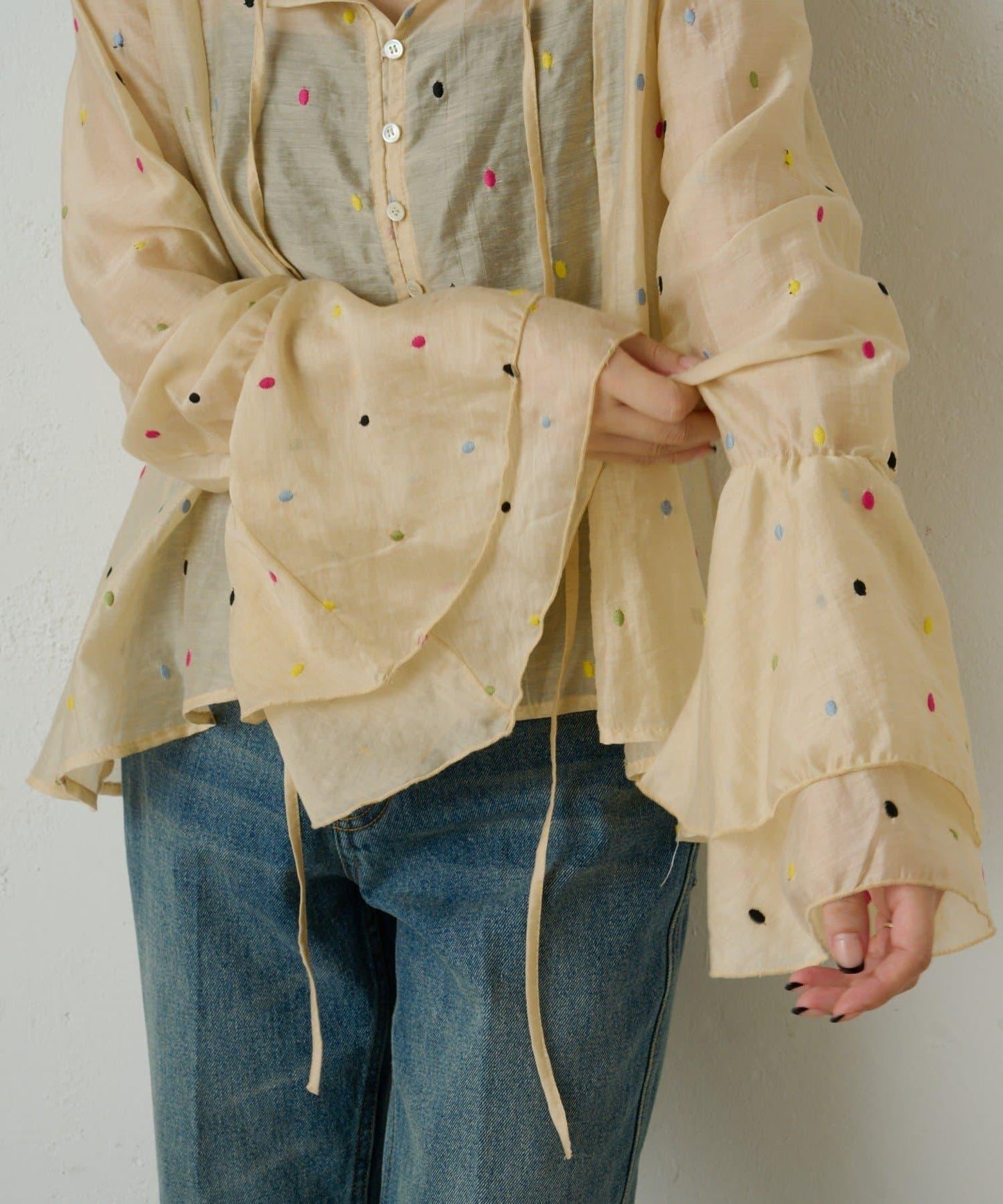 多色波點襯衫
