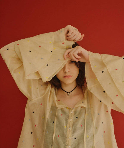 多色波點襯衫