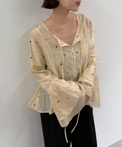 多色波點襯衫