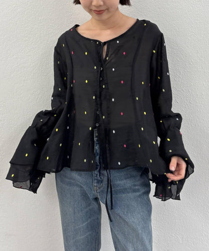 多色波點襯衫