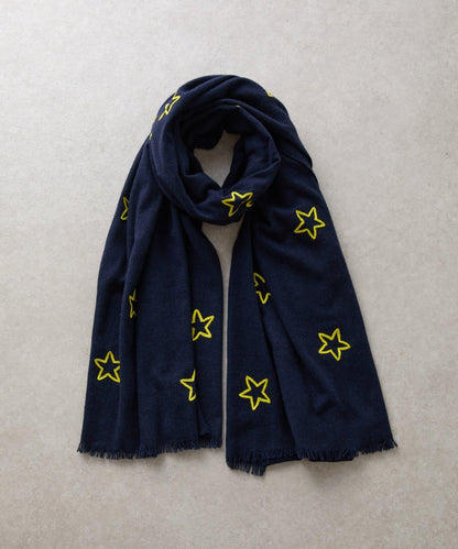 《CITRUS》星星圖案刺繡圍巾