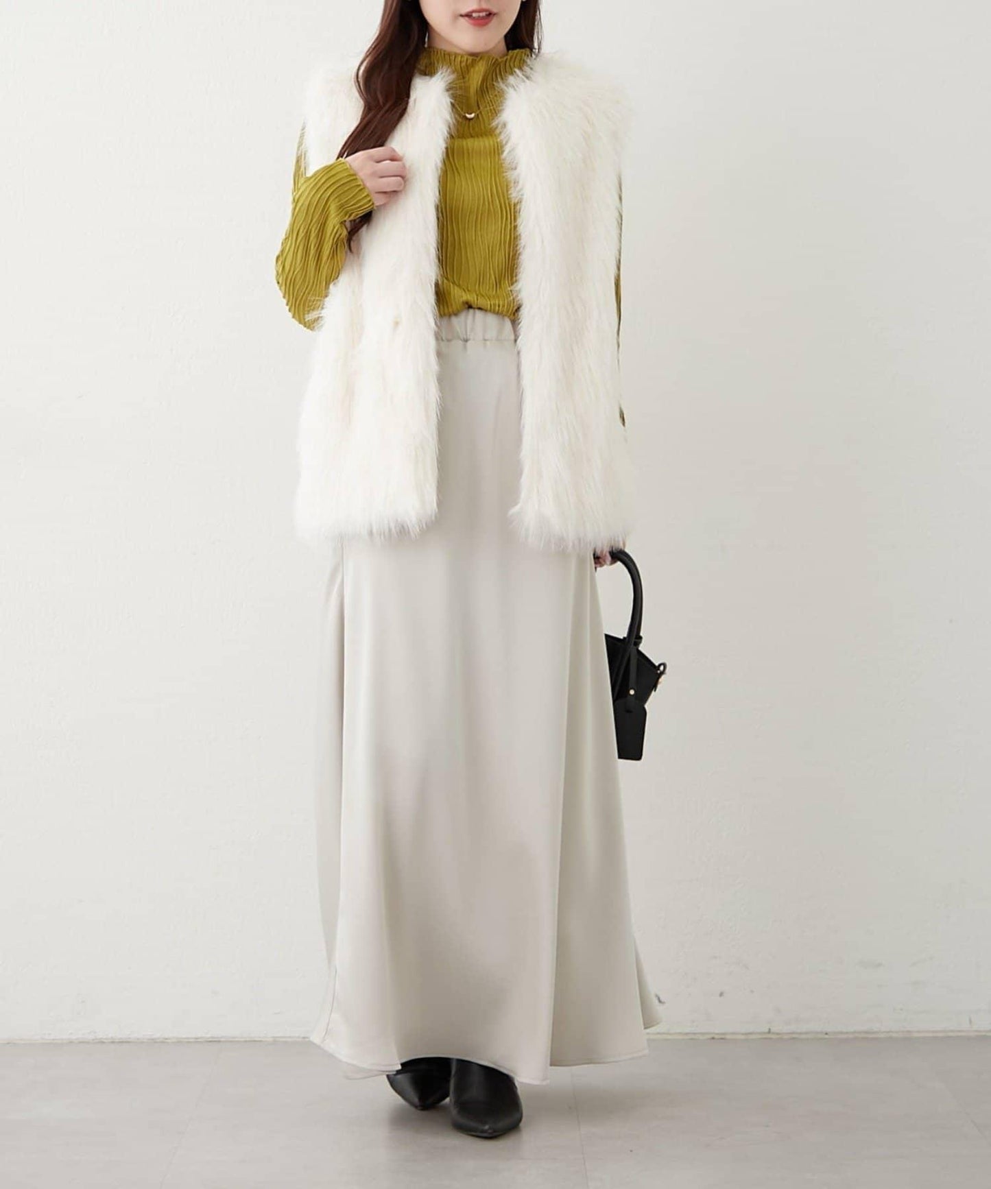 波浪提花高領長袖T恤