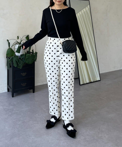 【可選領型】背部金屬裝飾羅紋長袖T恤