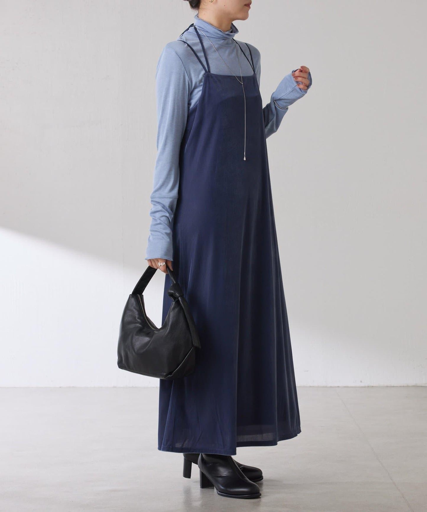 【可水洗上衣】羊毛混紡透視高領衫