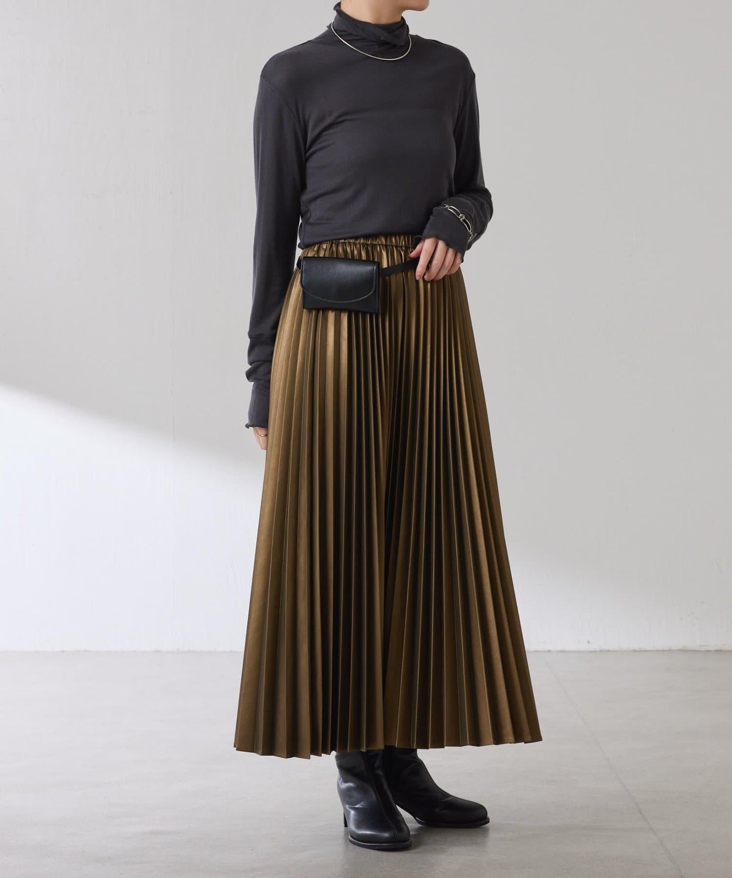 【可水洗上衣】羊毛混紡透視高領衫