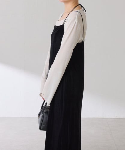 【可作內搭】透視亮絲羅紋方領上衣