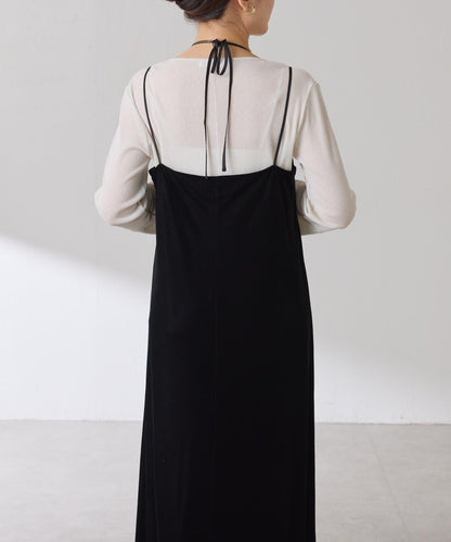 【可作內搭】透視亮絲羅紋方領上衣