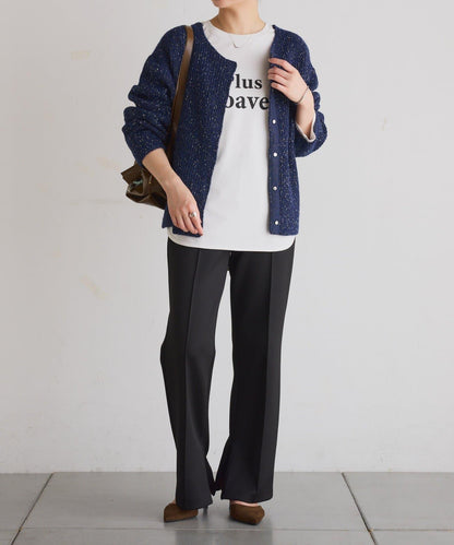 【臀部周圍遮蓋】plus soave標誌長袖T恤