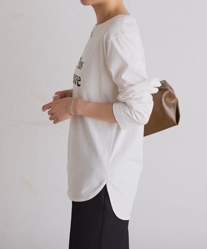 【臀部周圍遮蓋】plus soave標誌長袖T恤