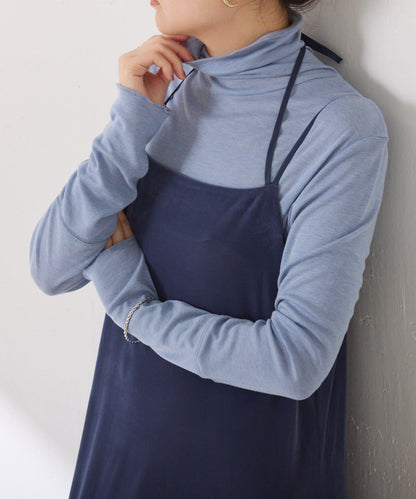 【可水洗上衣】羊毛混紡透視高領衫