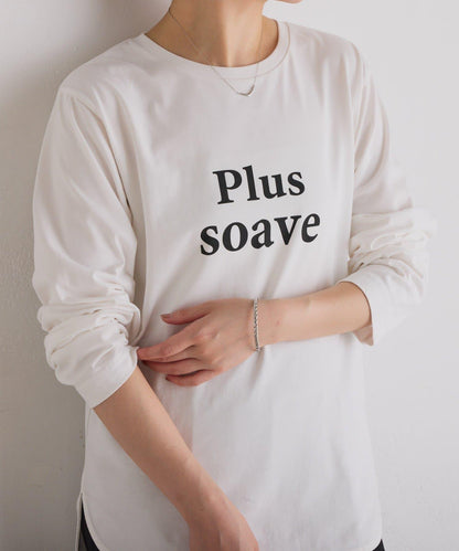 【臀部周圍遮蓋】plus soave標誌長袖T恤