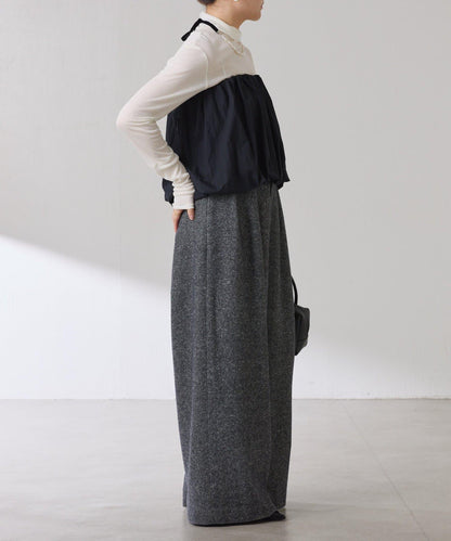 【可水洗上衣】羊毛混紡透視高領衫