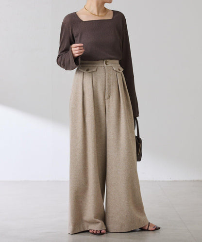 【可作內搭】透視亮絲羅紋方領上衣