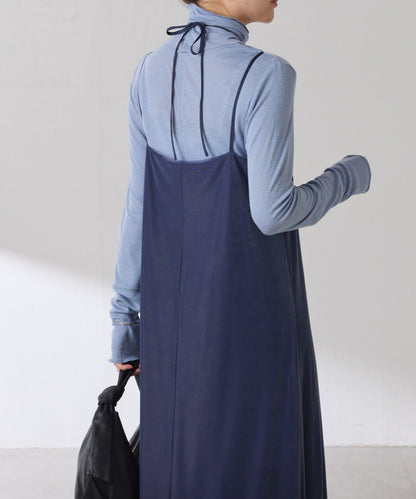 【可水洗上衣】羊毛混紡透視高領衫