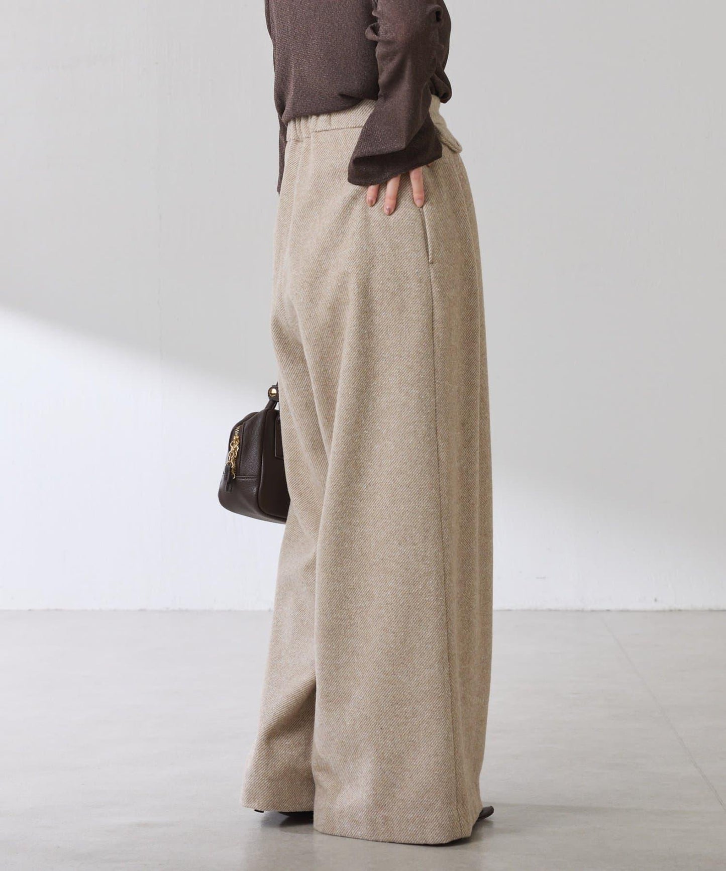 褶皺寬腿褲
