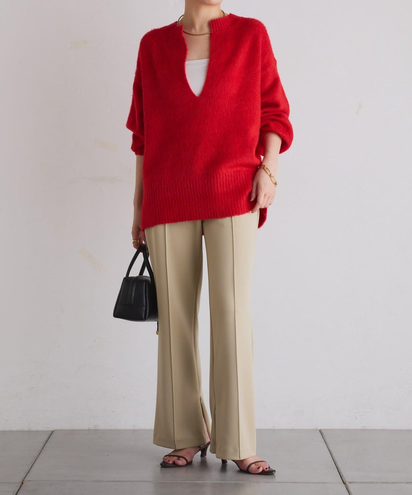 【2尺碼可選/高彈力】壓褶微喇叭褲