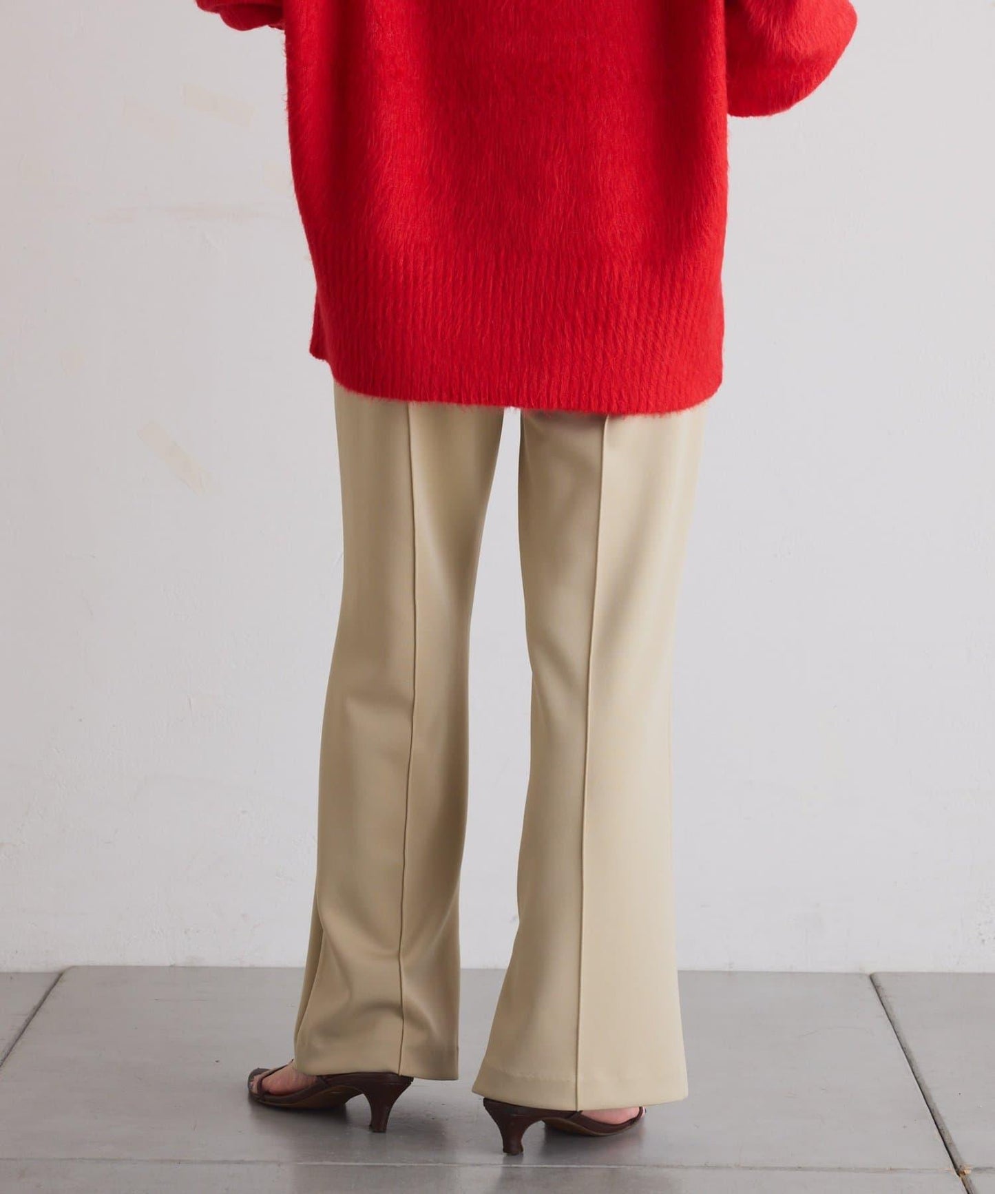 【2尺碼可選/高彈力】壓褶微喇叭褲