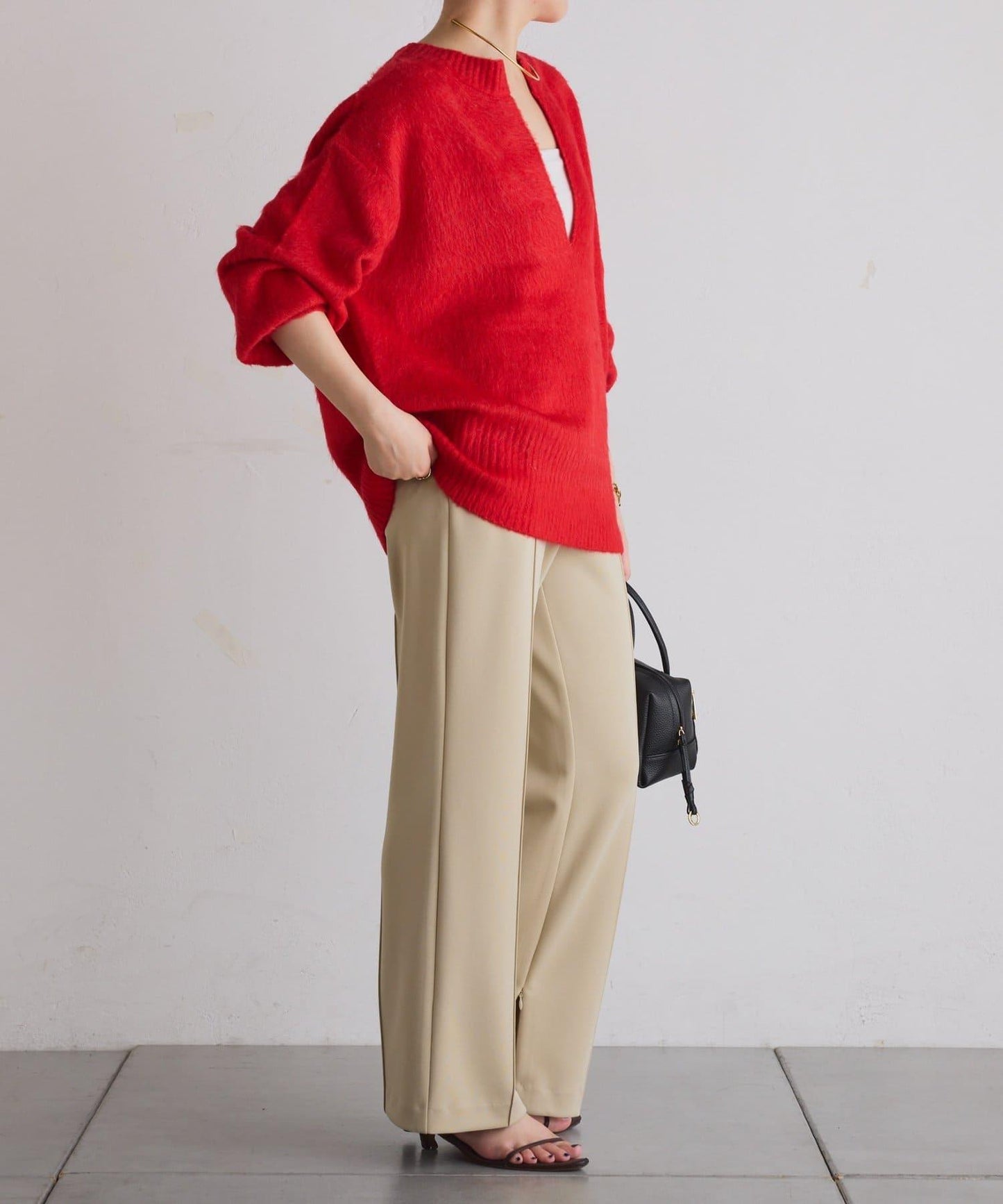 【2尺碼可選/高彈力】壓褶微喇叭褲