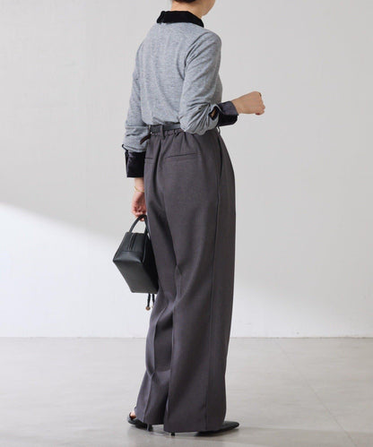 天鵝絨拼接長袖T恤