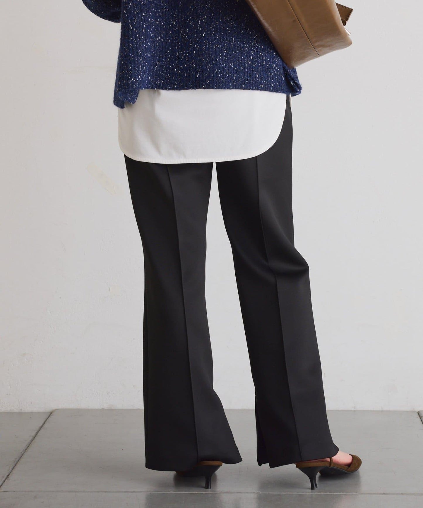 【2尺碼可選/高彈力】壓褶微喇叭褲