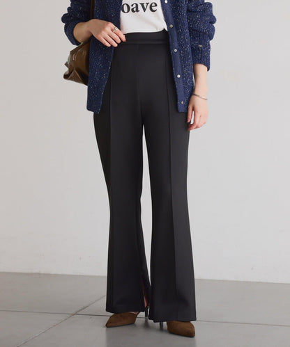 【2尺碼可選/高彈力】壓褶微喇叭褲