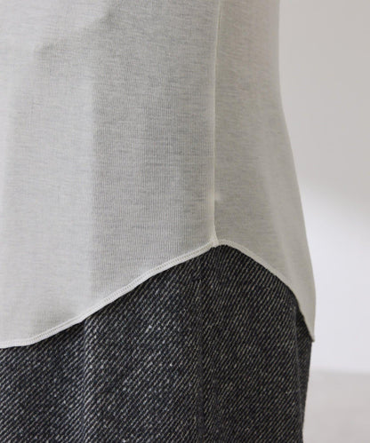 【可水洗上衣】羊毛混紡透視高領衫