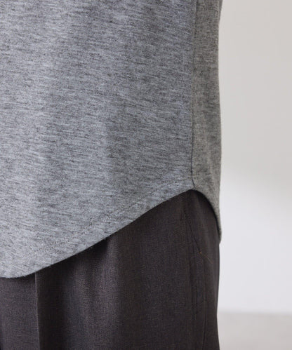 天鵝絨拼接長袖T恤