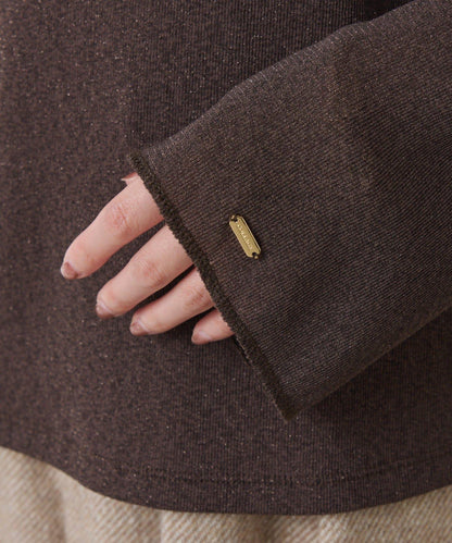 【可作內搭】透視亮絲羅紋方領上衣