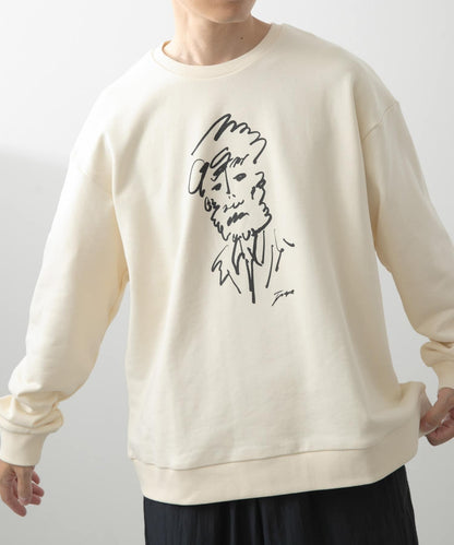 法式藝術印花圓領衛衣