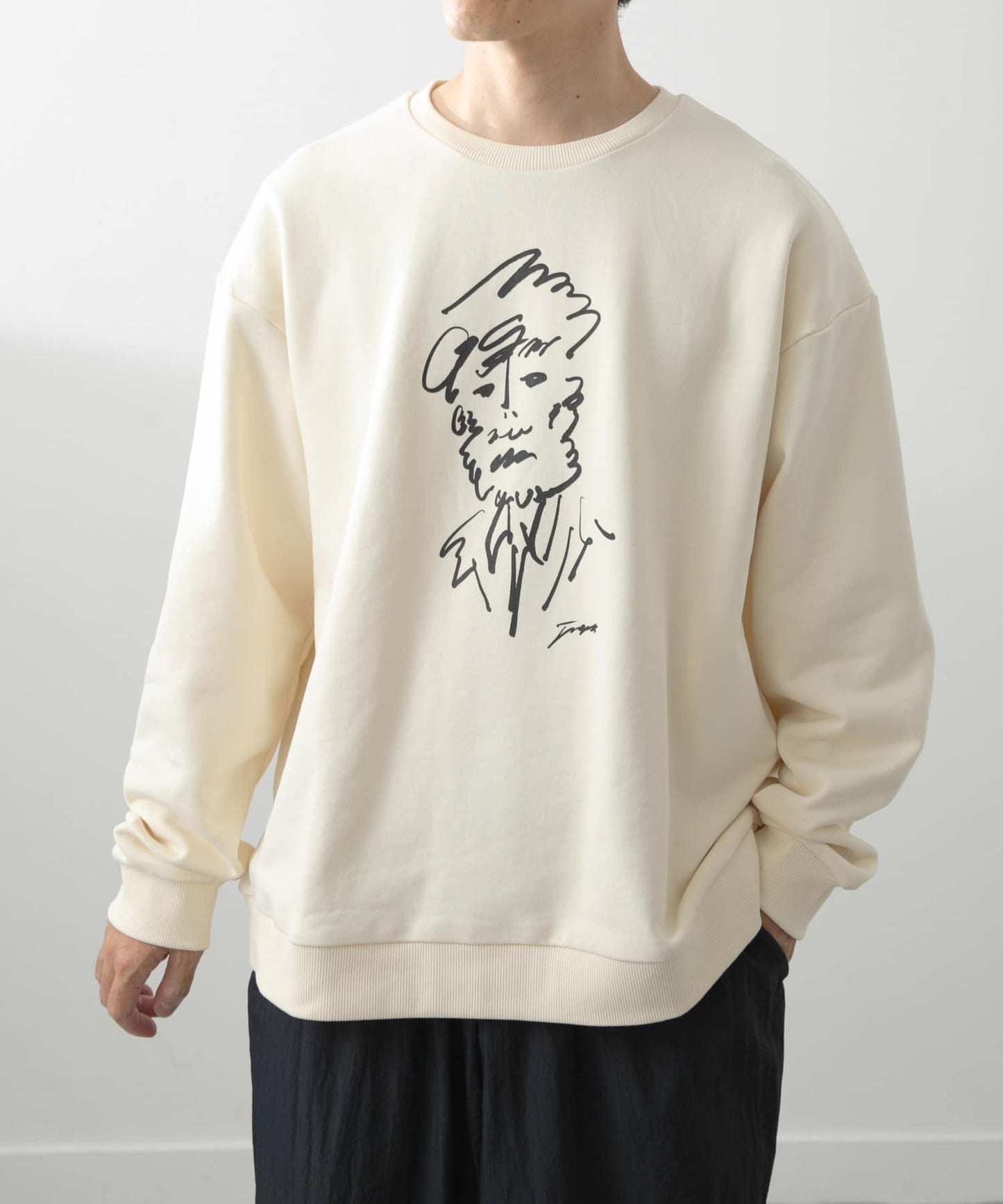 法式藝術印花圓領衛衣