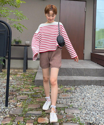 【@kokiminita聯名】拼接條紋寬袖T恤