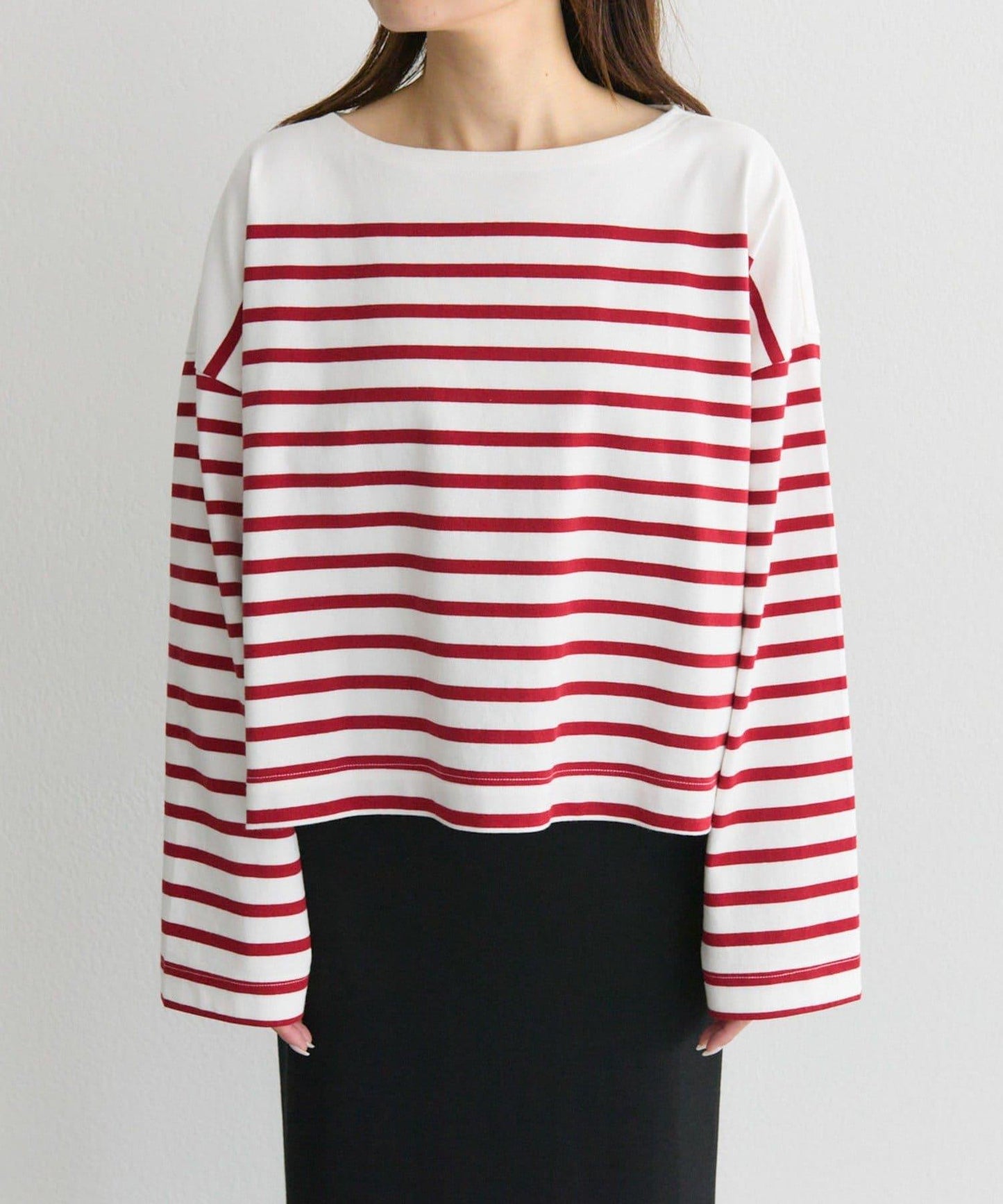 【@kokiminita聯名】拼接條紋寬袖T恤