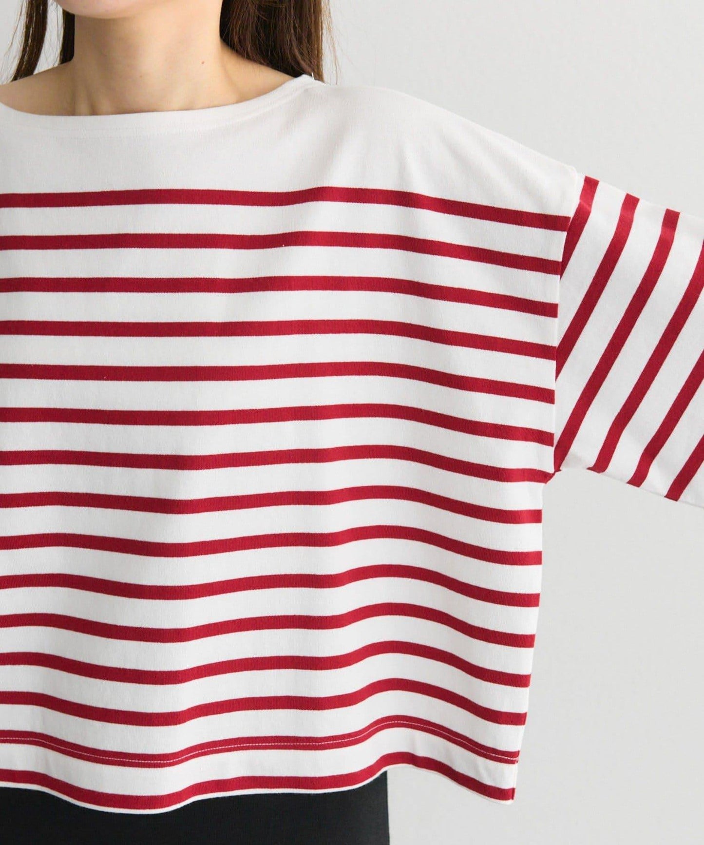 【@kokiminita聯名】拼接條紋寬袖T恤