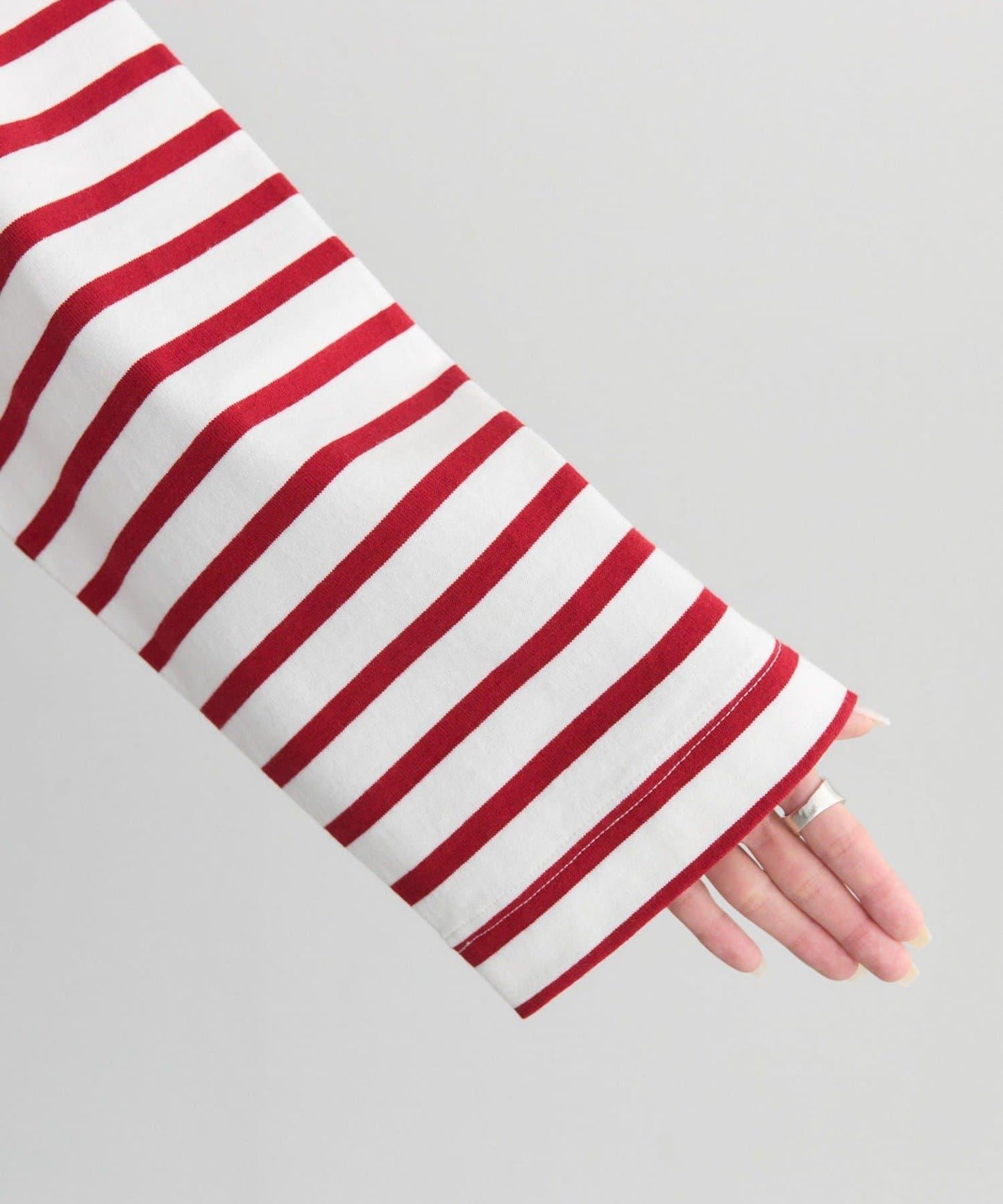 【@kokiminita聯名】拼接條紋寬袖T恤