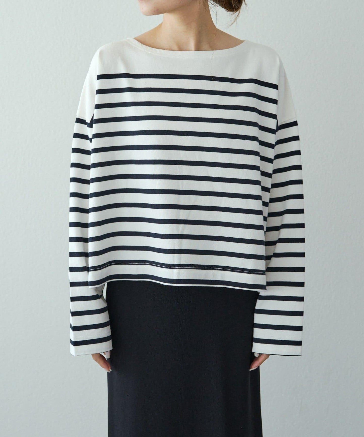 【@kokiminita聯名】拼接條紋寬袖T恤