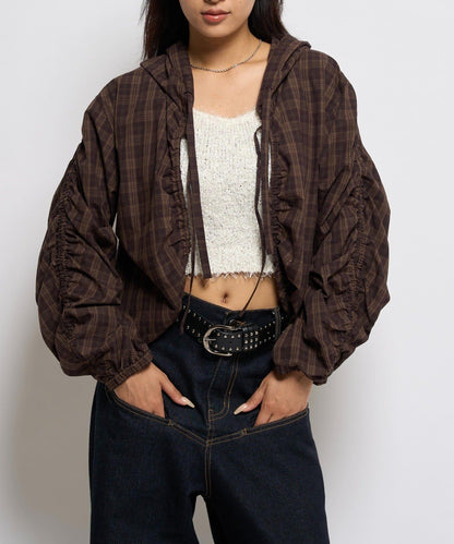 【WHO'S WHO gallery】抽褶連帽襯衫夾克