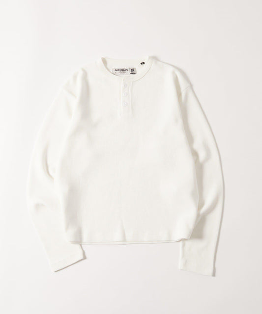 【AW】Sourcream華夫格亨利領長袖T恤