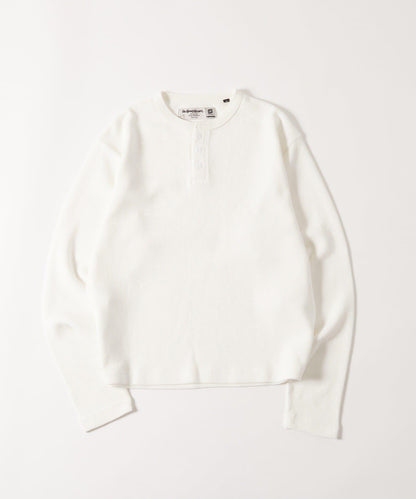 【AW】Sourcream華夫格亨利領長袖T恤