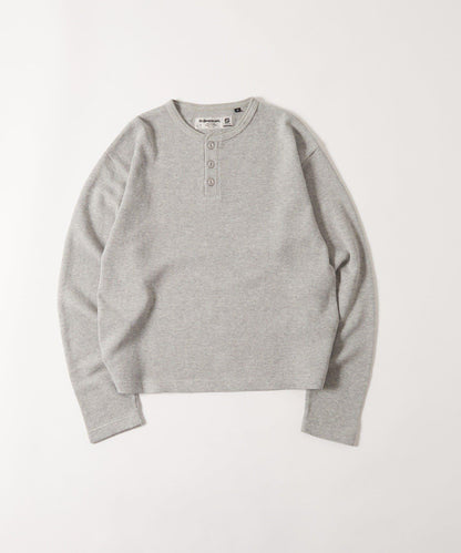 【AW】Sourcream華夫格亨利領長袖T恤