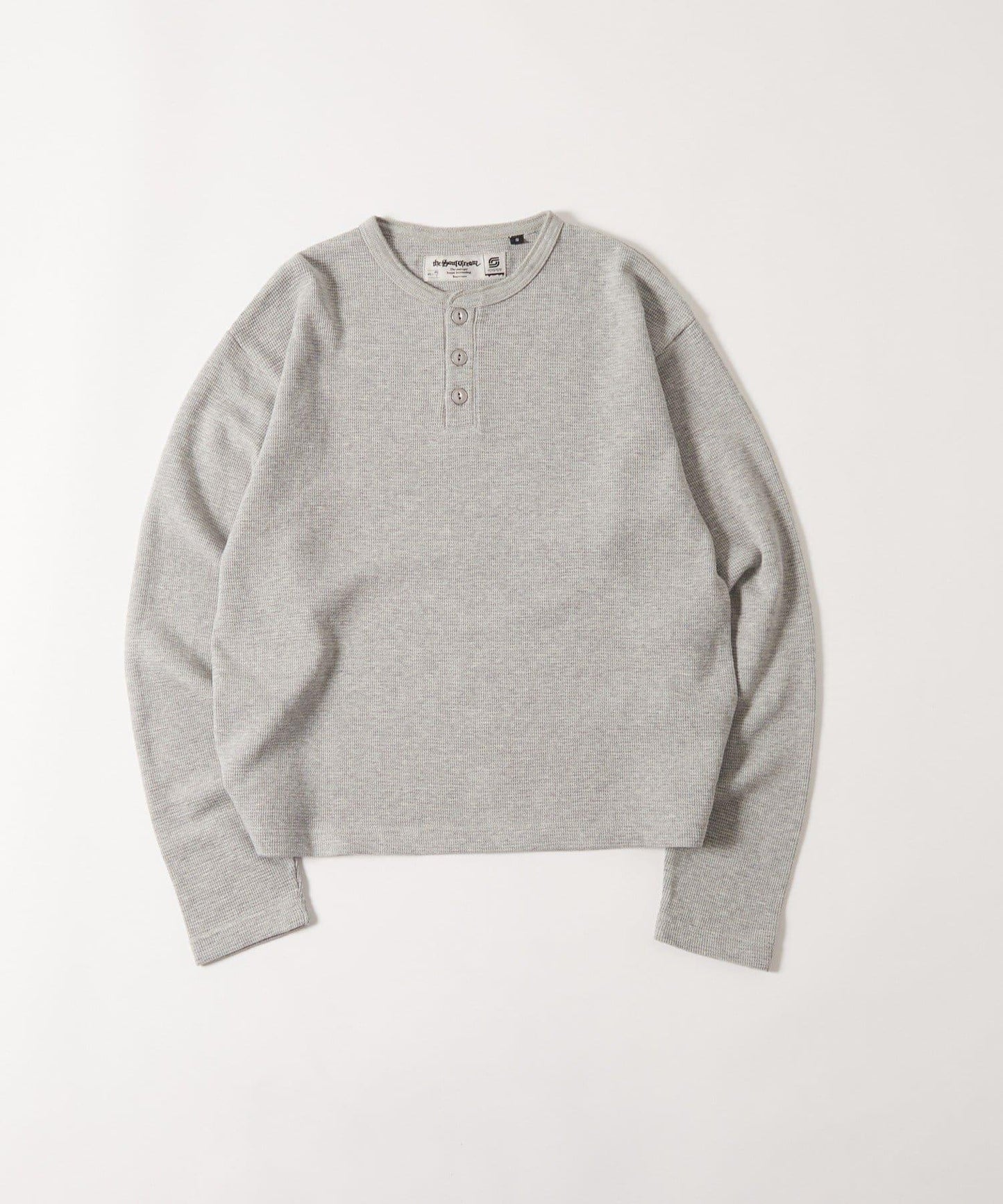 【AW】Sourcream華夫格亨利領長袖T恤