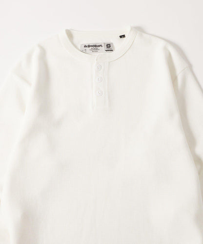 【AW】Sourcream華夫格亨利領長袖T恤