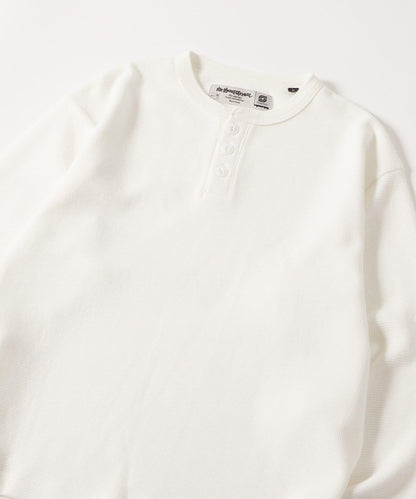 【AW】Sourcream華夫格亨利領長袖T恤